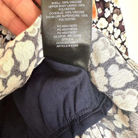 Sunday best Print Floral Women Cropped Tie Front Blue & White XS Long Sleeve - Picture 4 of 8